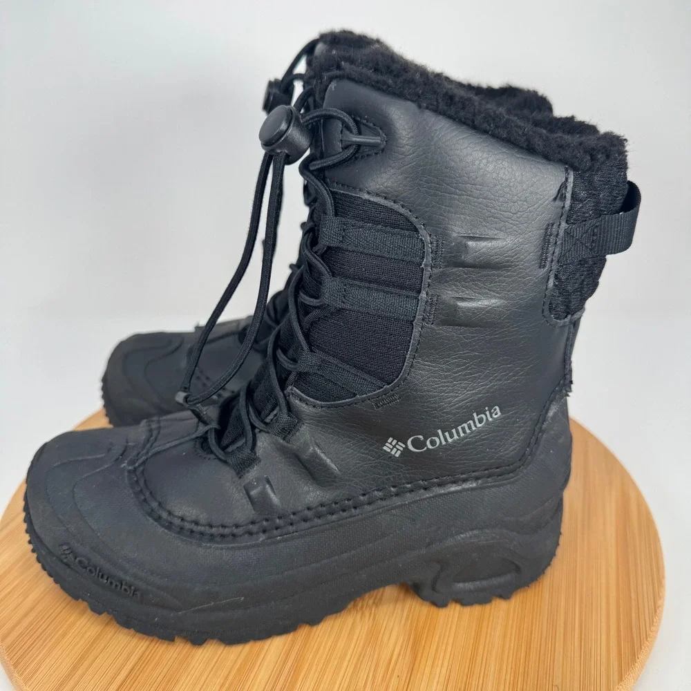 Columbia Kids Bugaboot Plus IV Omni-Heat Waterproof Winter Boots Black Kids Sz 4